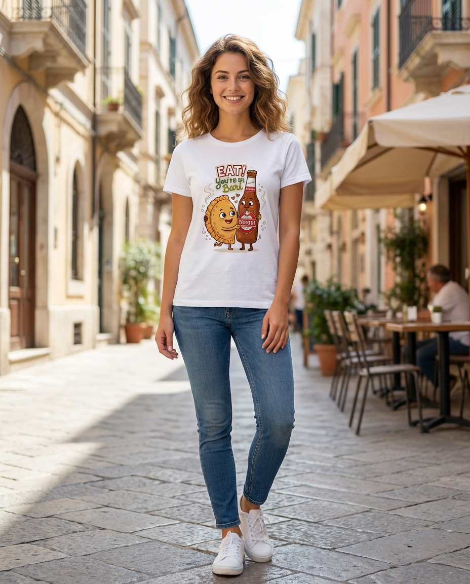 T-shirt donna Eat You're in Bari