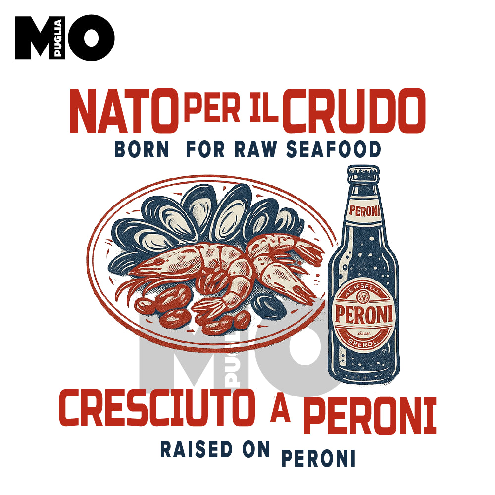t-shirt nato per il crudo